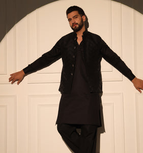 Rajput Kurta Jacket Set with Pyjama (Set of 3)