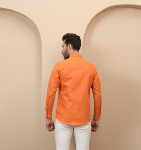 Orange Linen Shirt