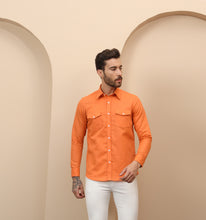 Load image into Gallery viewer, Orange Linen Shirt
