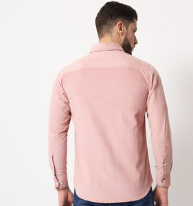 Salmon Pink Corduroy Shirt