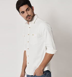 Milky White Corduroy Shirt