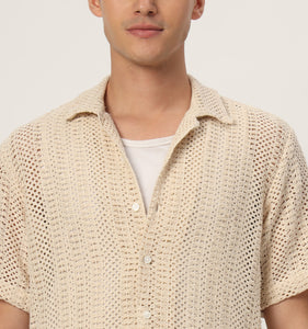 Calista Cream Crochet Shirt