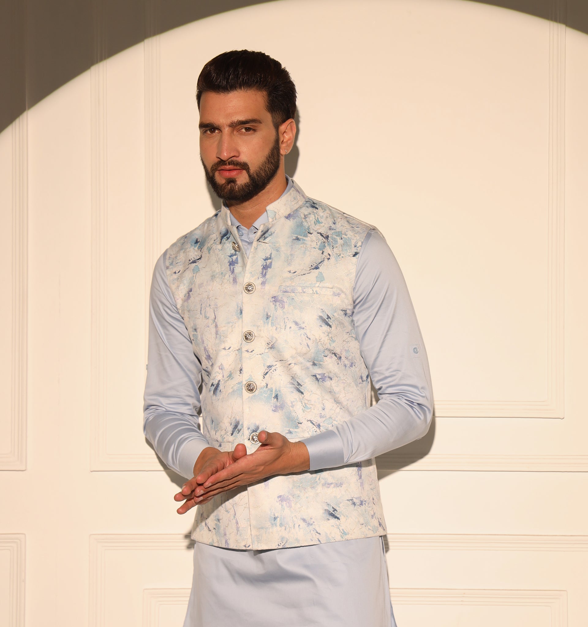 Nehru Jacket Arrow Half Sleeve Jacket Zephir-Surfie Green Solid