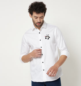 Sippin Wine Panda Embroidery Shirt
