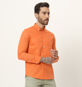 Tangerine Linen Shirt