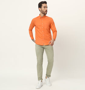 Tangerine Linen Shirt