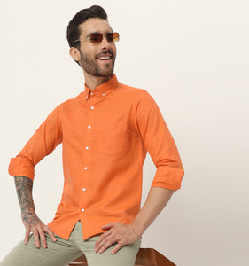 Tangerine Linen Shirt