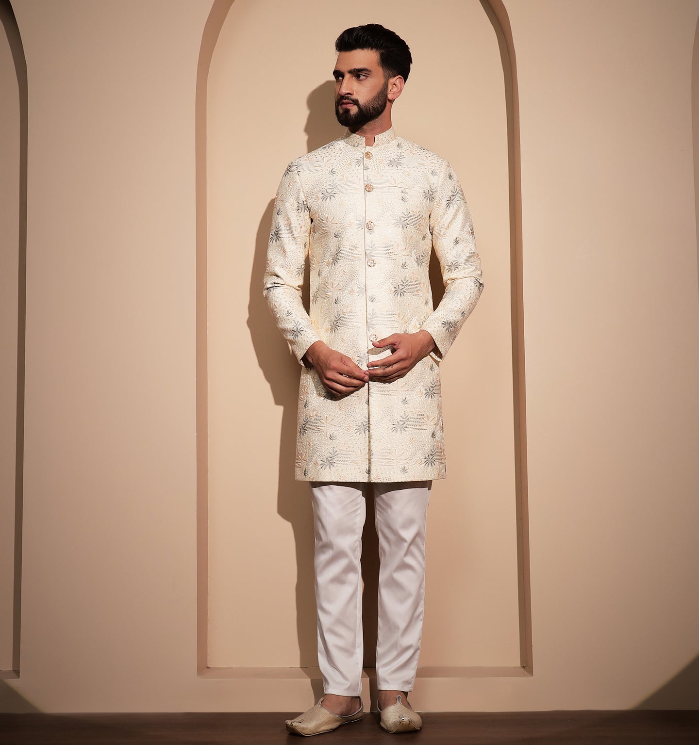 Tanhaji Embroidered Indo-Western Set (Set of 2)