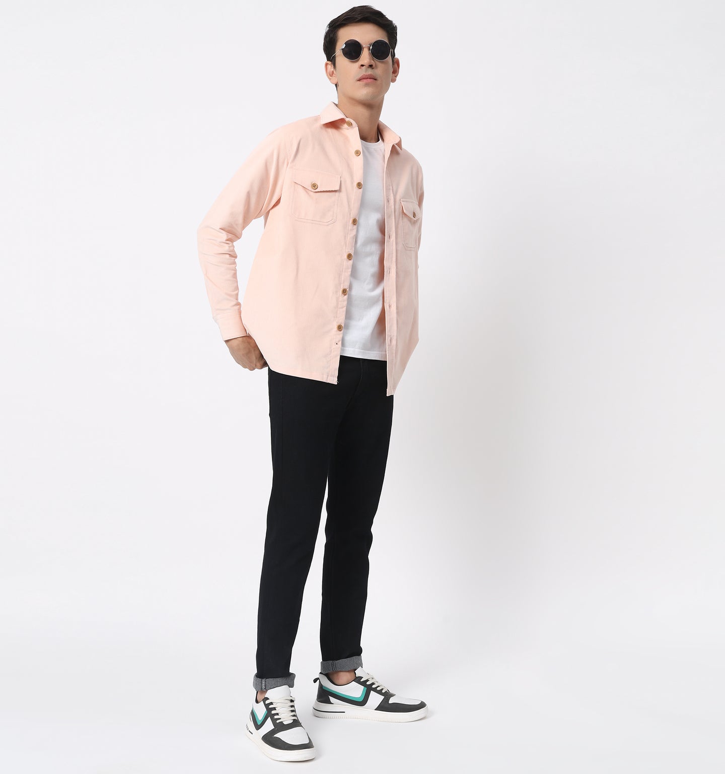 Peach Corduroy Overshirt