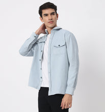 Load image into Gallery viewer, Ice Blue Corduroy Overshirt
