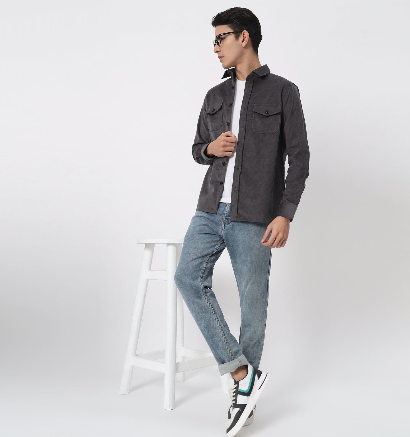 Charcoal Corduroy Overshirt