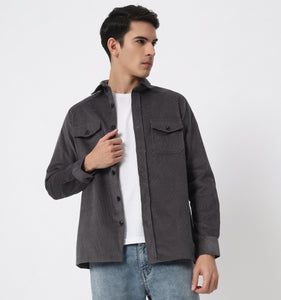 Charcoal Corduroy Overshirt