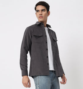 Charcoal Corduroy Overshirt