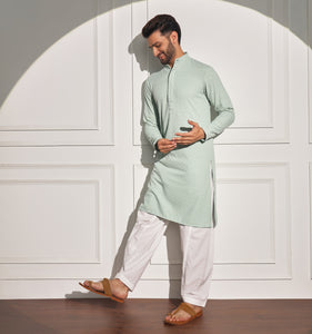 Pista Embroidered Sequin Kurta