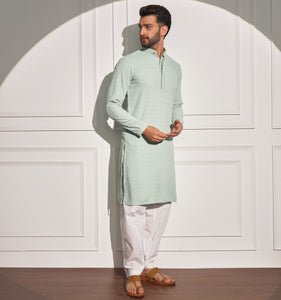 Pista Embroidered Sequin Kurta