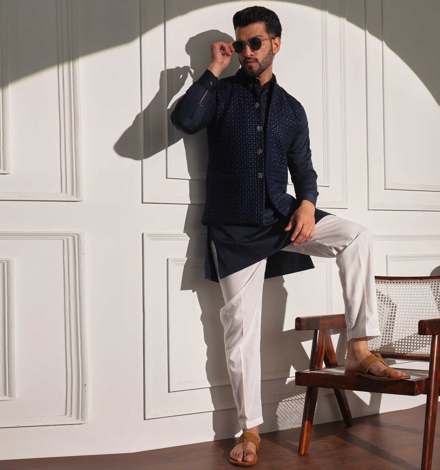 Taimur Kurta Jacket Set with Pyjama (Set of 3)