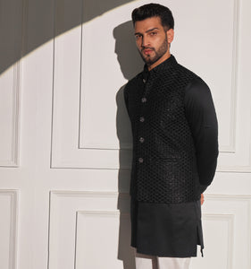 Porus Kurta Jacket Set with Pyjama (Set of 3)