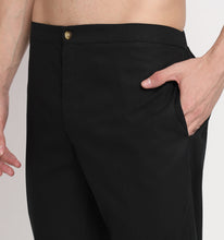 Load image into Gallery viewer, Black Cotton Straight Pants
