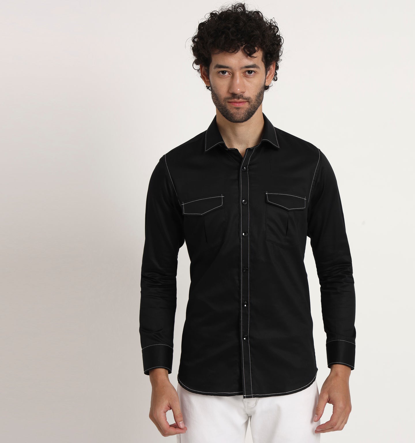 Gotham Contrast Stitch Detail Shirt