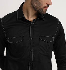 Gotham Contrast Stitch Detail Shirt