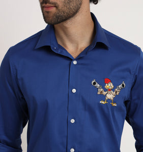 Gangsta Chicken Embroidery Shirt