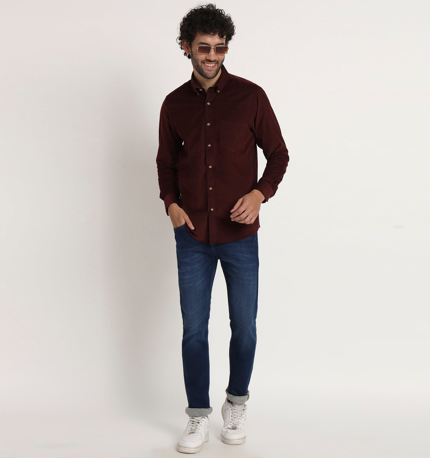 Wine Corduroy Shirt