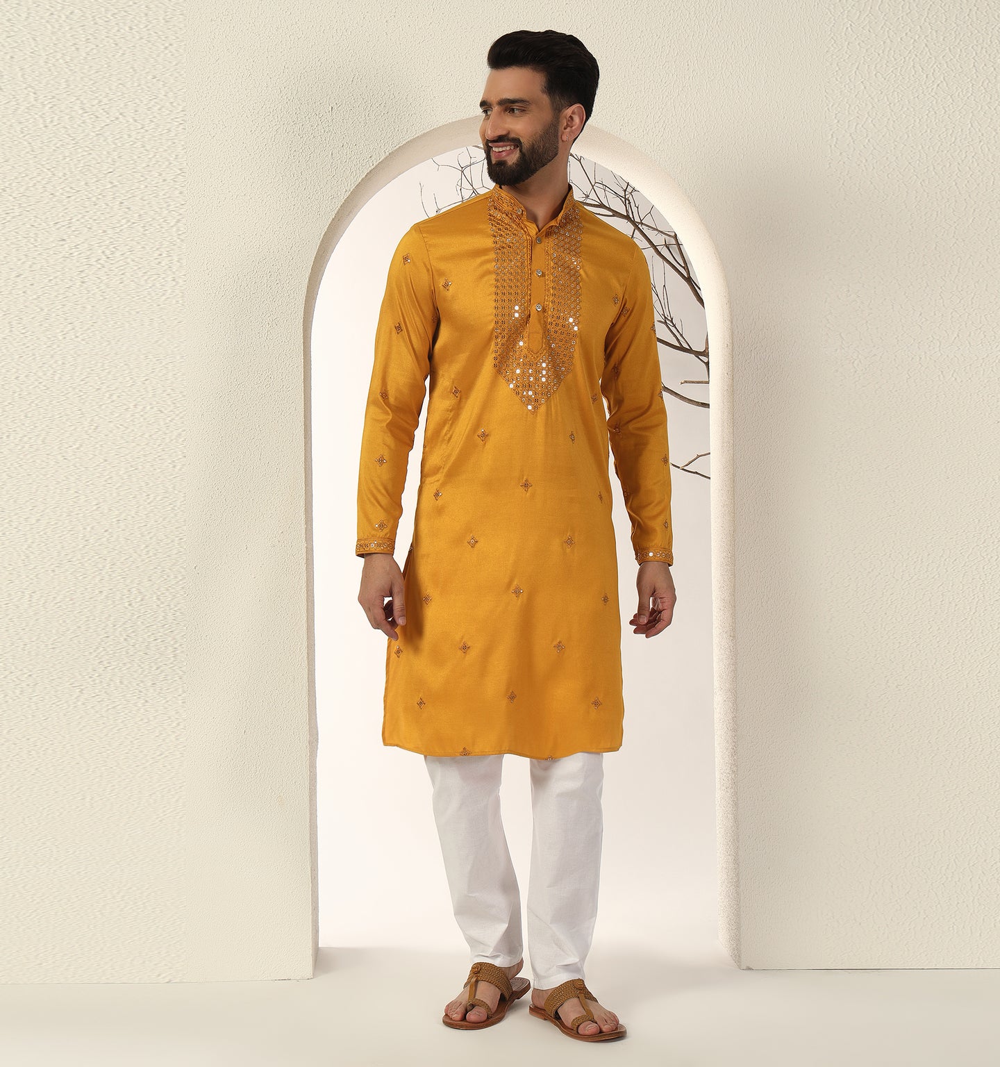 Ashar Embroidered Sequin Kurta