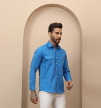 Load image into Gallery viewer, Royal Blue Linen Shirt
