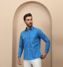 Load image into Gallery viewer, Royal Blue Linen Shirt
