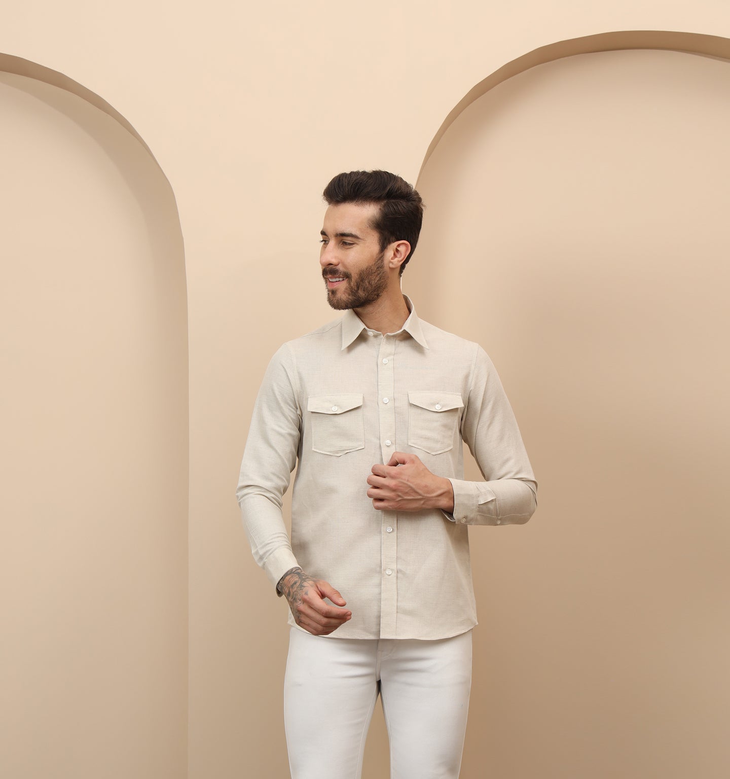 Beige Linen Shirt