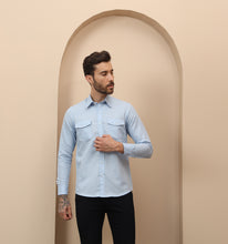 Load image into Gallery viewer, Sky Blue Linen Shirt

