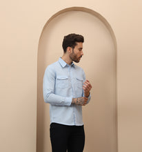 Load image into Gallery viewer, Sky Blue Linen Shirt

