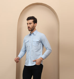 Sky Blue Linen Shirt