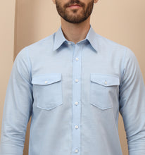 Load image into Gallery viewer, Sky Blue Linen Shirt
