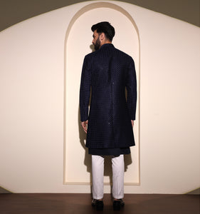 Pataudi Velvet Embroidered Indo-Western Jacket