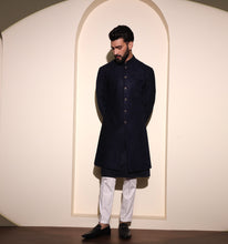 Load image into Gallery viewer, Pataudi Velvet Embroidered Indo-Western Jacket
