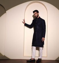 Load image into Gallery viewer, Pataudi Velvet Embroidered Indo-Western Jacket
