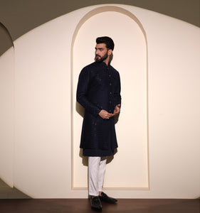 Pataudi Velvet Embroidered Indo-Western Jacket