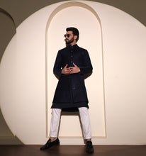 Load image into Gallery viewer, Pataudi Velvet Embroidered Indo-Western Jacket
