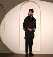 Load image into Gallery viewer, Humayun Burgundy Velvet Nehru Jacket
