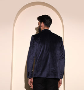 Navy Velvet Blazer