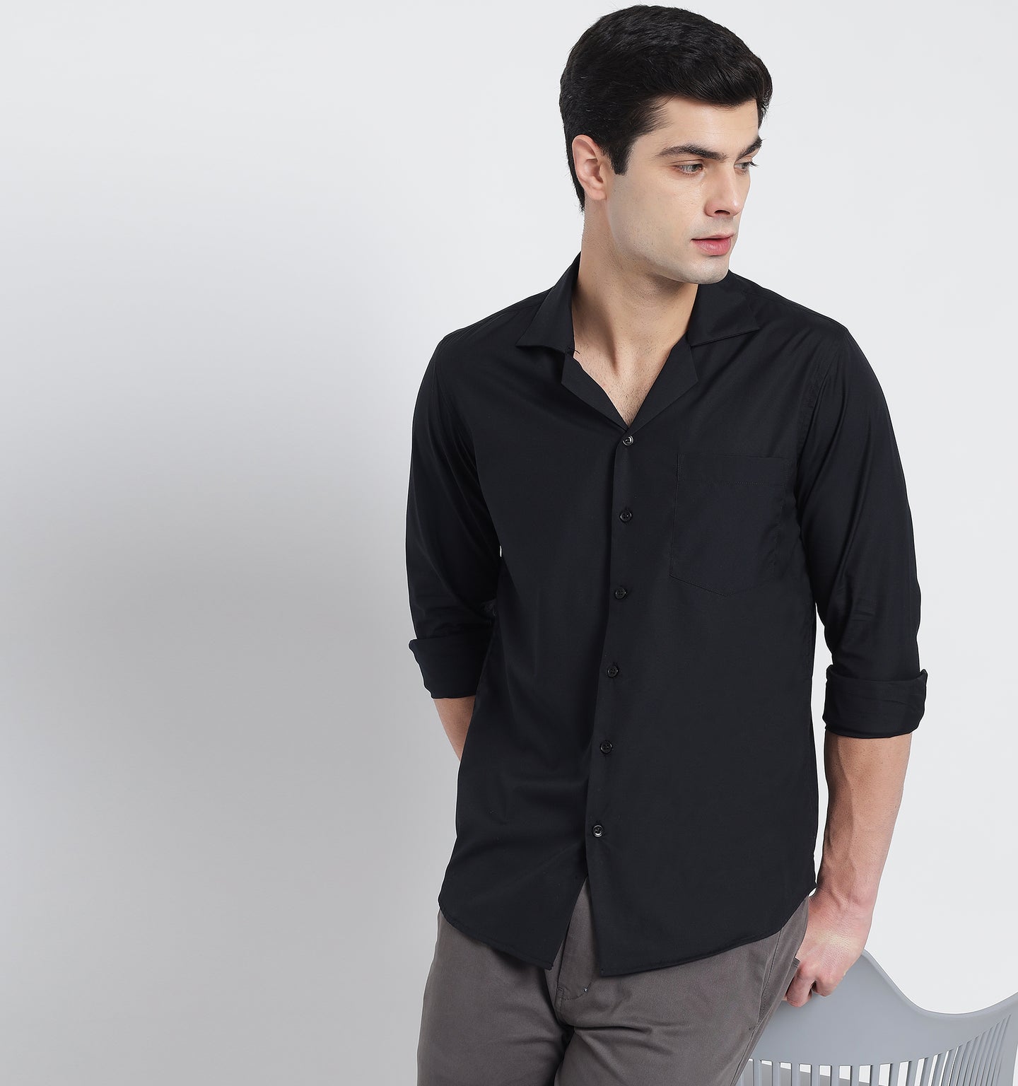 Black Cuban Style Shirt