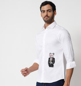 Classy Panda Embroidery Shirt