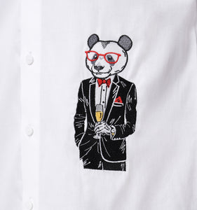 Classy Panda Embroidery Shirt
