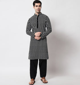 Rayees Chikankari Cotton Kurta
