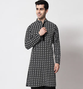 Rayees Chikankari Cotton Kurta