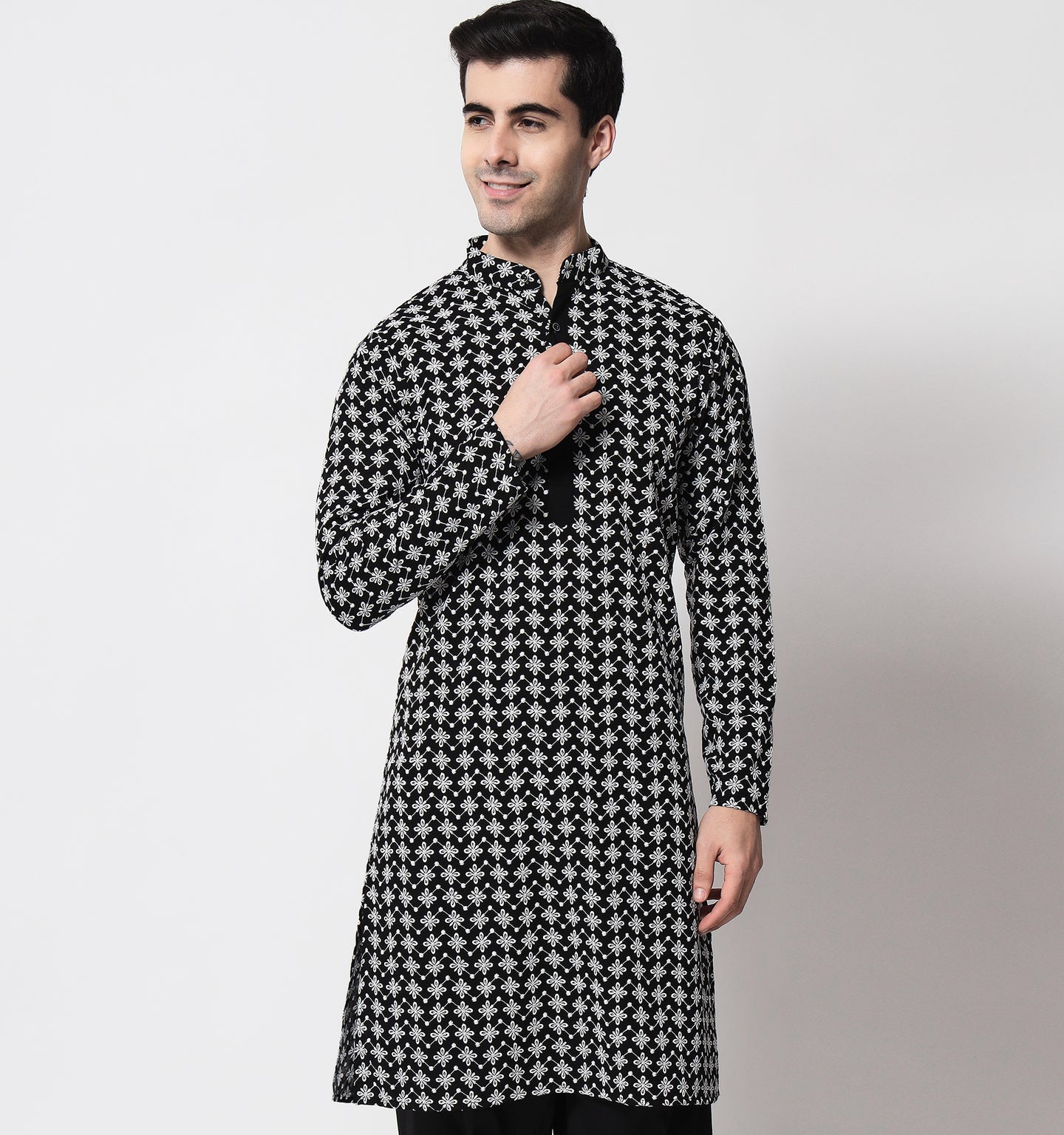 Rayees Chikankari Cotton Kurta