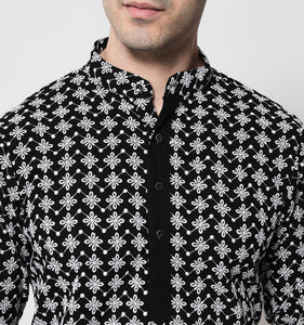 Rayees Chikankari Cotton Kurta