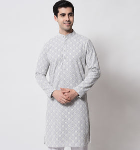 Aayan Sequin Chikankari Cotton Kurta