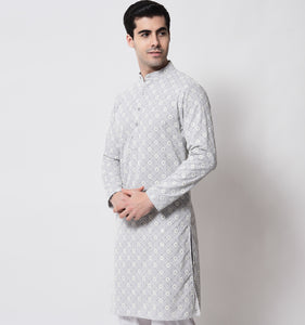 Aayan Sequin Chikankari Cotton Kurta